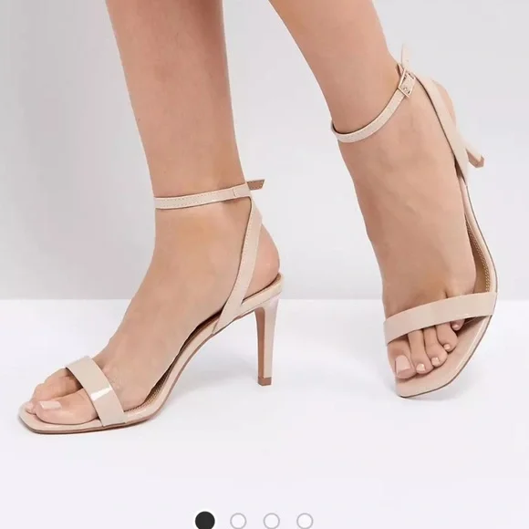 ASOS HEELED DANDALS Elegant Cream Ankle Strap Heels - Picture 2 of 4